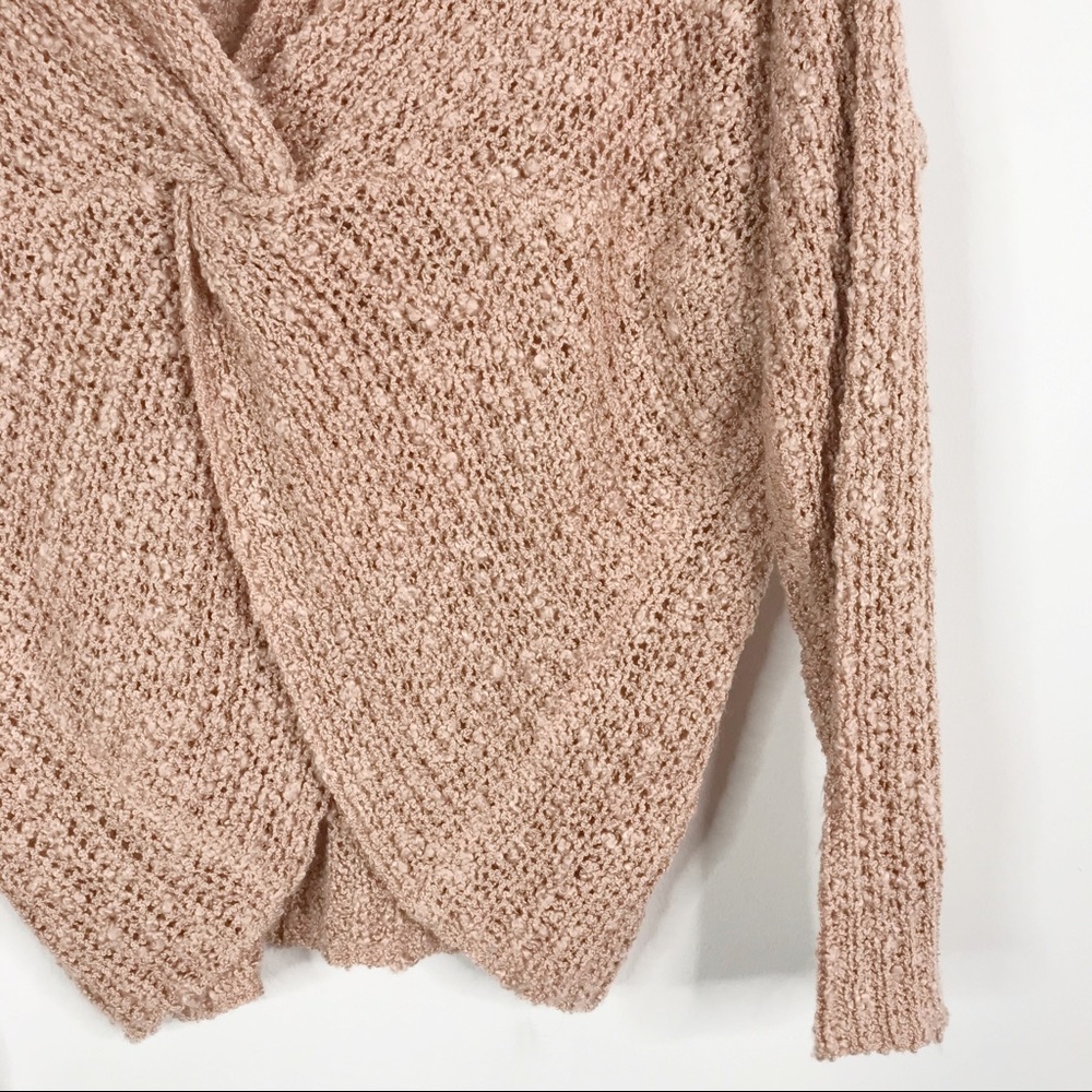 Altar'd State Mina Twist Back Fuzzy Sweater Pink - Picture 7 of 10
